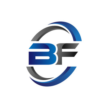 Simple Modern Initial Logo Vector Circle Swoosh bf