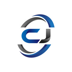 Simple Modern Initial Logo Vector Circle Swoosh cj