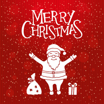 Christmas greeting card with Santa Claus
