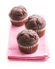 The tasty chocolate muffins.