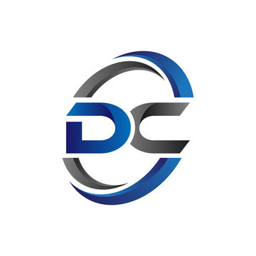 Simple Modern Initial Logo Vector Circle Swoosh dc