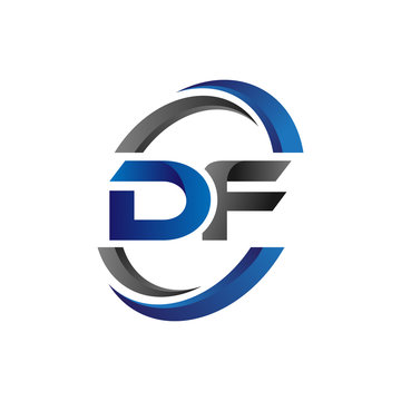 Simple Modern Initial Logo Vector Circle Swoosh df