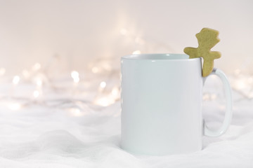 Obraz na płótnie Canvas Mockup Styled Stock Product Image, white mug that you can overlay your design or quote on to.