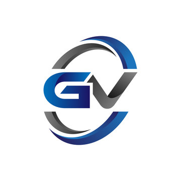 Simple Modern Initial Logo Vector Circle Swoosh gv