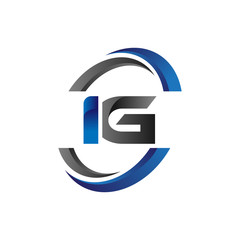 Simple Modern Initial Logo Vector Circle Swoosh ig