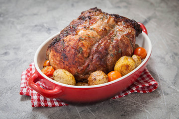 Boneless Pork Loin Roast with potatoes