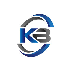 Simple Modern Initial Logo Vector Circle Swoosh kb