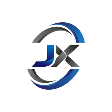 Simple Modern Initial Logo Vector Circle Swoosh jx
