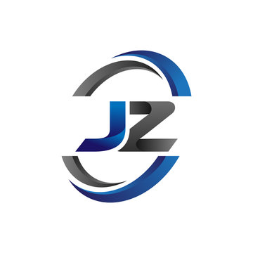 Simple Modern Initial Logo Vector Circle Swoosh jz