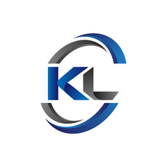 Simple Modern Initial Logo Vector Circle Swoosh kl