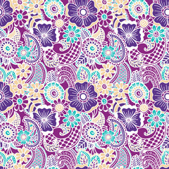 Paisley seamless colorful pattern