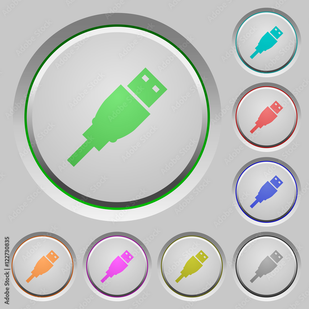 Poster USB plug push buttons