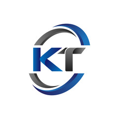 Simple Modern Initial Logo Vector Circle Swoosh kt