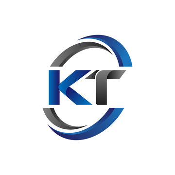 Simple Modern Initial Logo Vector Circle Swoosh kt