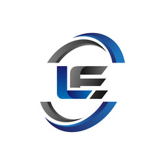 Simple Modern Initial Logo Vector Circle Swoosh le