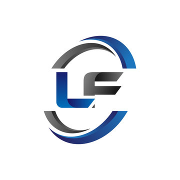 Simple Modern Initial Logo Vector Circle Swoosh lf