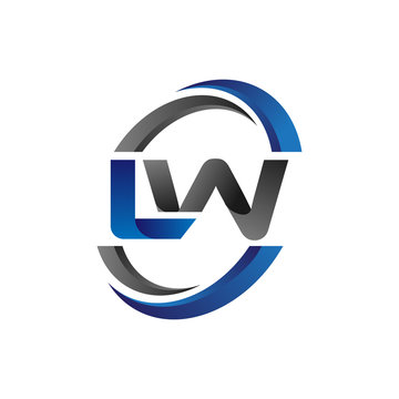 Simple Modern Initial Logo Vector Circle Swoosh lw