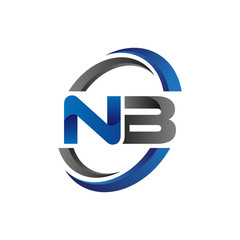 Simple Modern Initial Logo Vector Circle Swoosh nb