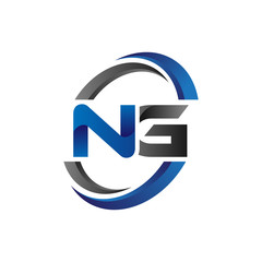 Simple Modern Initial Logo Vector Circle Swoosh ng