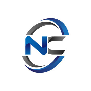 Simple Modern Initial Logo Vector Circle Swoosh nc