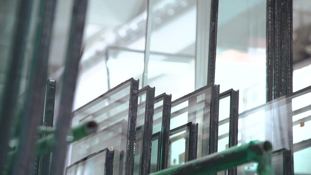 Glass for glazed windows. Warehouse for glass