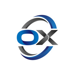 Simple Modern Initial Logo Vector Circle Swoosh ox