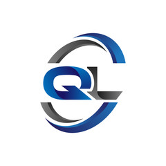 Simple Modern Initial Logo Vector Circle Swoosh ql