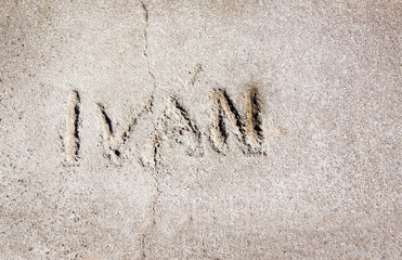 Ivan written in concrete