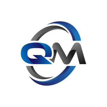 Simple Modern Initial Logo Vector Circle Swoosh qm