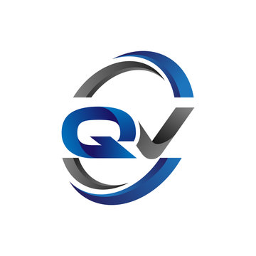 Simple Modern Initial Logo Vector Circle Swoosh qv