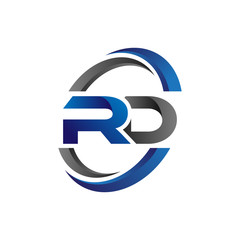 Simple Modern Initial Logo Vector Circle Swoosh rd