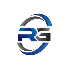 Simple Modern Initial Logo Vector Circle Swoosh rg