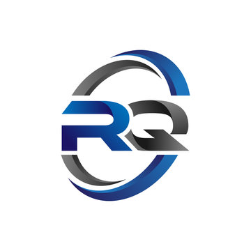 Simple Modern Initial Logo Vector Circle Swoosh rq