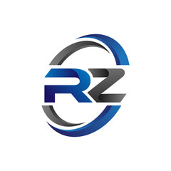 Simple Modern Initial Logo Vector Circle Swoosh rz