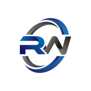 Simple Modern Initial Logo Vector Circle Swoosh rw