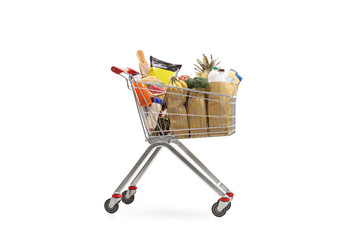 Shopping cart filled with groceries © Ljupco Smokovski