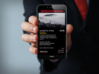 video on demand businessman smartphone