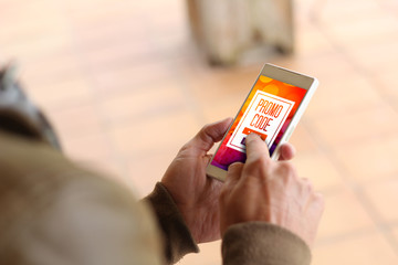 Man receiving a digital promo code