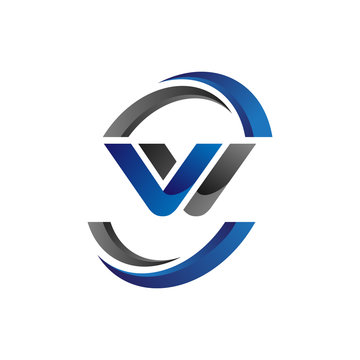 Simple Modern Initial Logo Vector Circle Swoosh vv