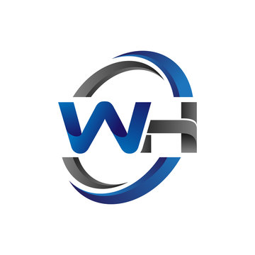 Simple Modern Initial Logo Vector Circle Swoosh wh