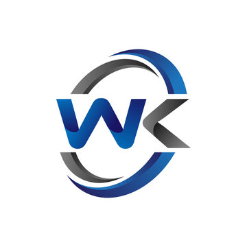 Simple Modern Initial Logo Vector Circle Swoosh wk