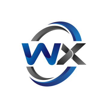 Simple Modern Initial Logo Vector Circle Swoosh wx