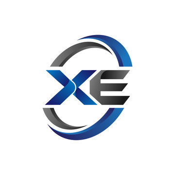 Simple Modern Initial Logo Vector Circle Swoosh xe