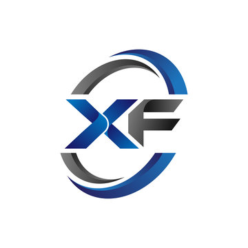 Simple Modern Initial Logo Vector Circle Swoosh xf