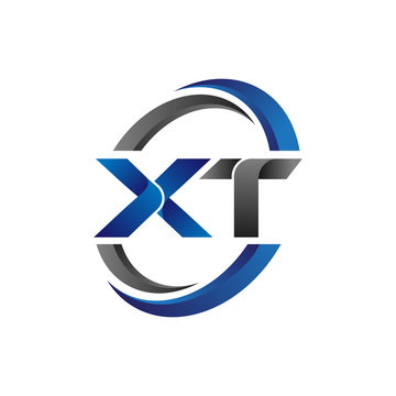 Simple Modern Initial Logo Vector Circle Swoosh xt