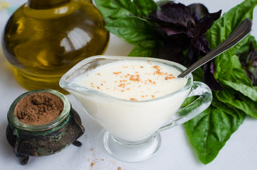 Classic European white sauce Bechamel