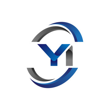 Simple Modern Initial Logo Vector Circle Swoosh yi