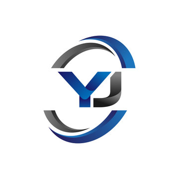 Simple Modern Initial Logo Vector Circle Swoosh yj
