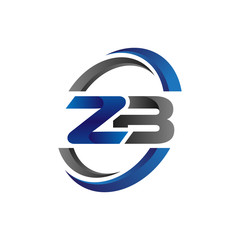Simple Modern Initial Logo Vector Circle Swoosh zb