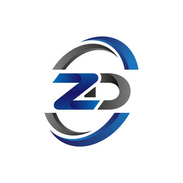 Simple Modern Initial Logo Vector Circle Swoosh zd 